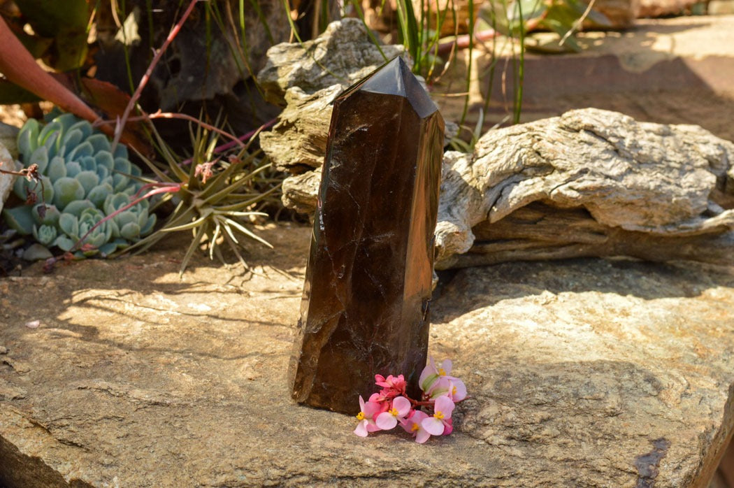 Polished Natural Smokey  Quartz  Tower L