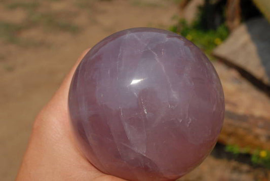 Polished natural Rose quartz A Spheres