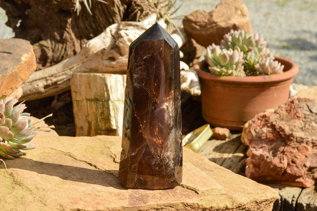 Polished Natural Smokey  Quartz  Tower L