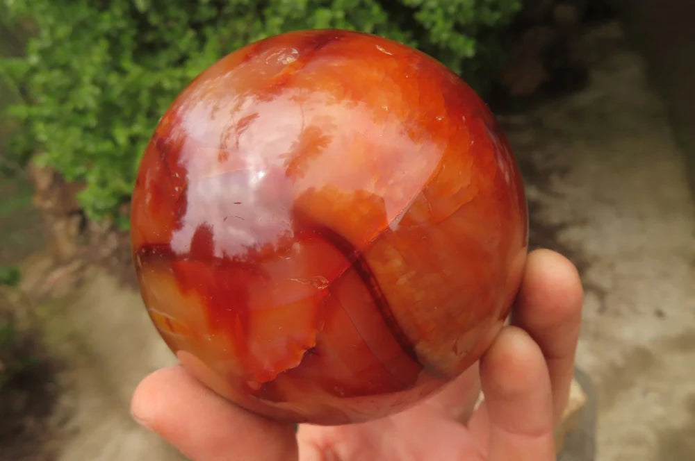 Polished Carnelian Sphere x 1 From Madagascar