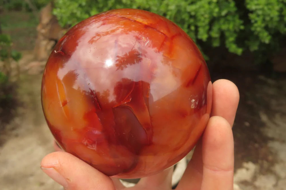 Polished Carnelian Sphere x 1 From Madagascar