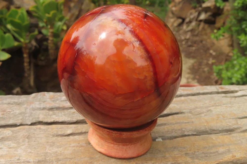 Polished Carnelian Sphere x 1 From Madagascar