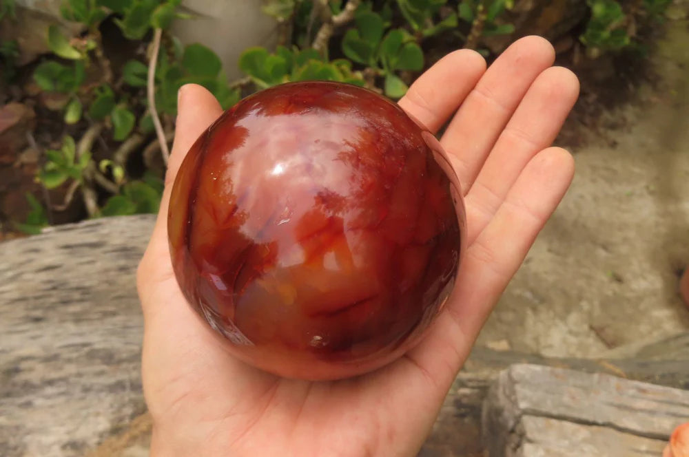 Polished Carnelian Sphere x 1 From Madagascar