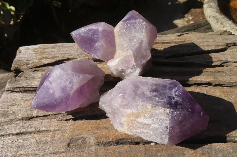 Polished Jacaranda Amethyst Crystals x 4 From Mumbwa, Zambia