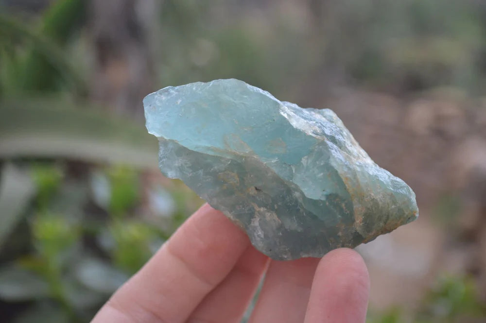 Natural Blue Aquamarine Cobbed Specimens