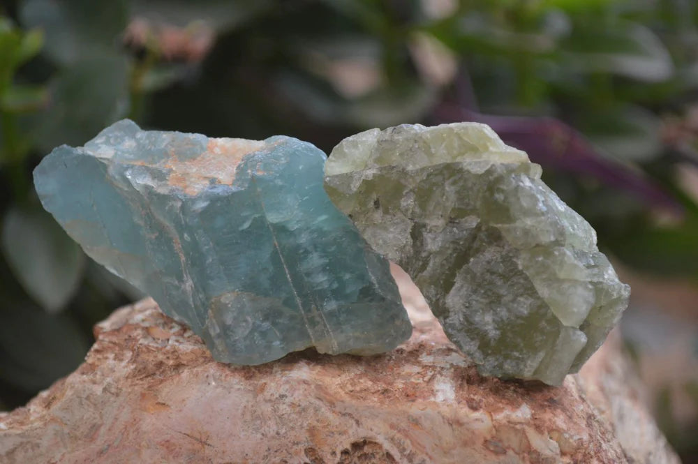 Natural Blue Aquamarine Cobbed Specimens