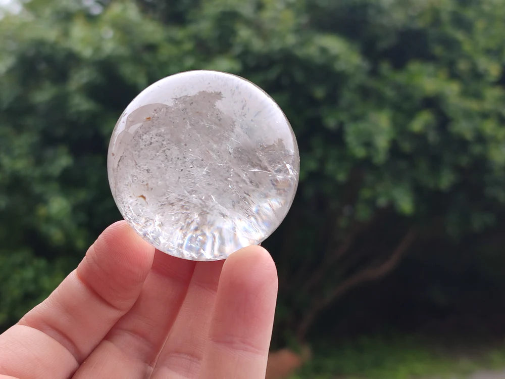 Polished Clear Quartz Crystal Balls x 3