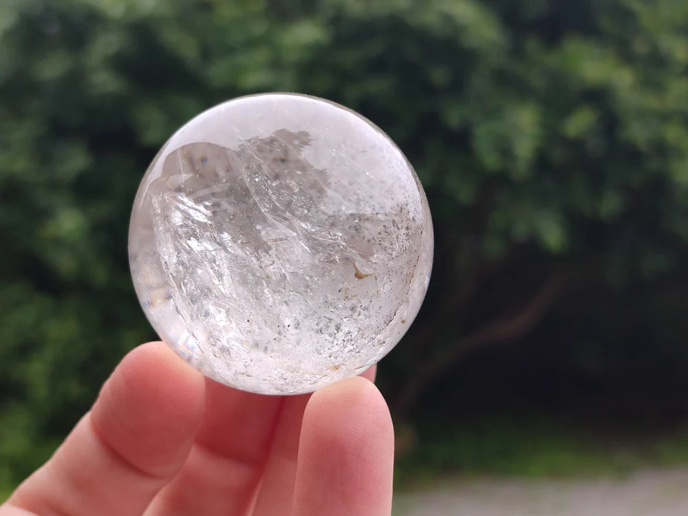 Polished Clear Quartz Crystal Balls x 3