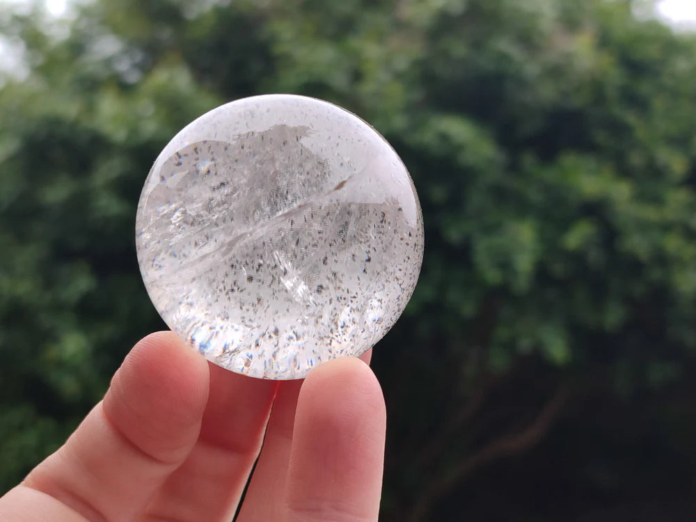 Polished Clear Quartz Crystal Balls x 3