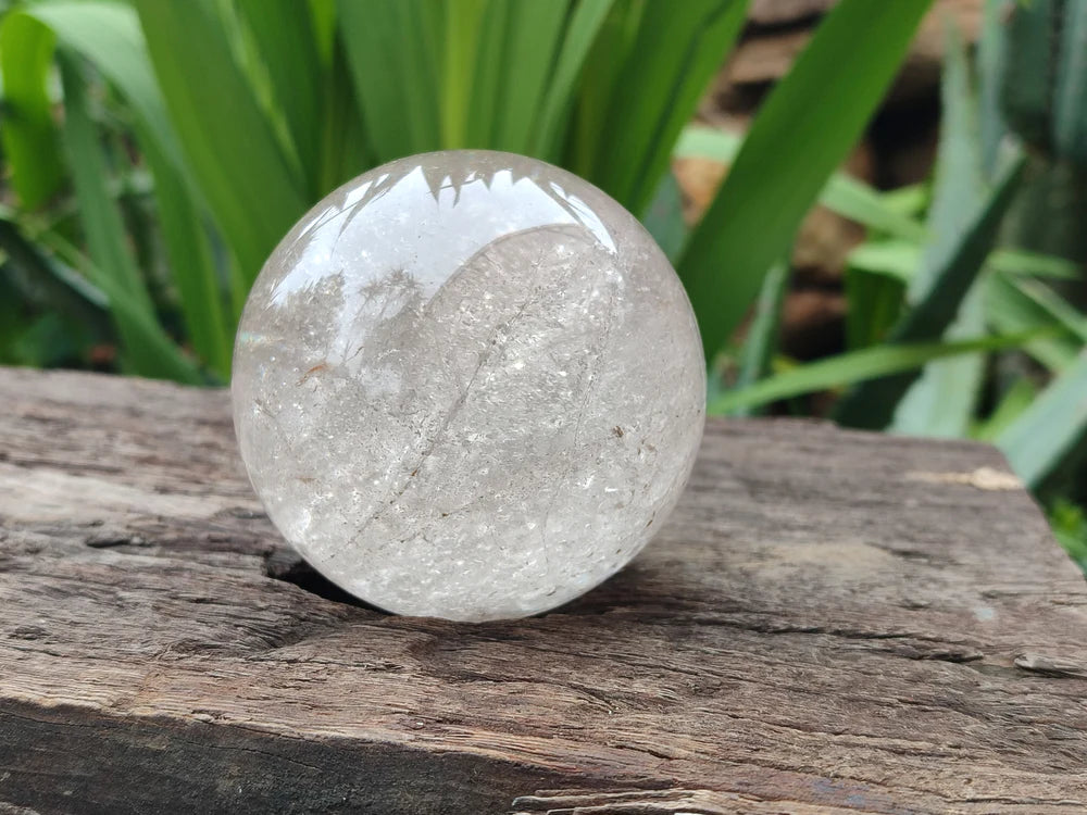 Polished Clear Quartz Crystal Balls x 3