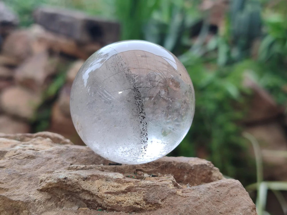 Polished Clear Quartz Crystal Balls x 3