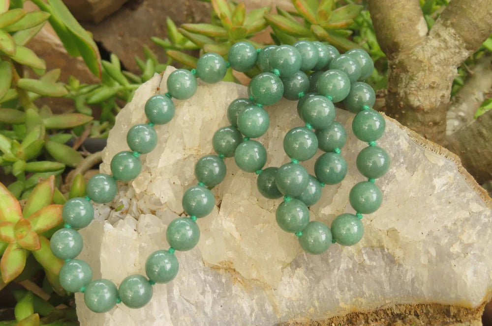Aventurine Ball Shaped Bead Necklace