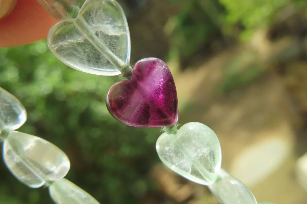 Fluorite Gemstone Heart Necklace