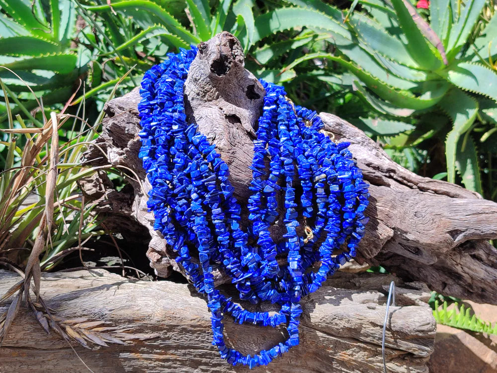 Lapis Lazuli Beaded Tumble Chip Necklace