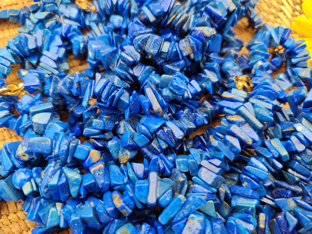 Lapis Lazuli Beaded Tumble Chip Necklace