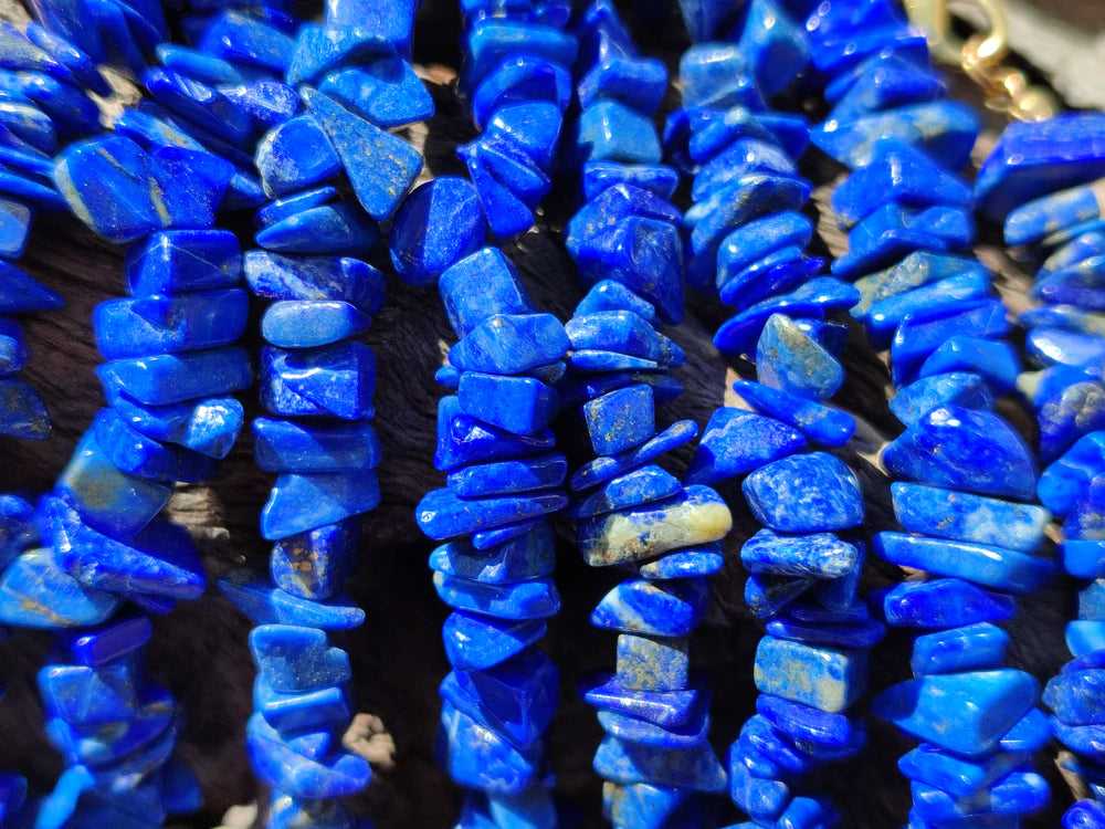 Lapis Lazuli Beaded Tumble Chip Necklace