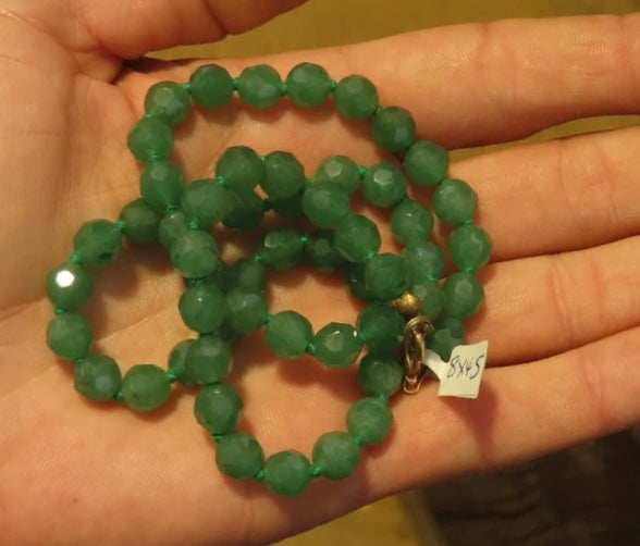 Emerald Aventurine Faceted Bead Necklace