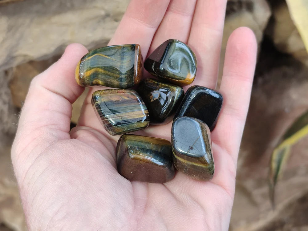Blue and Gold Tigers Eye Tumble Stones