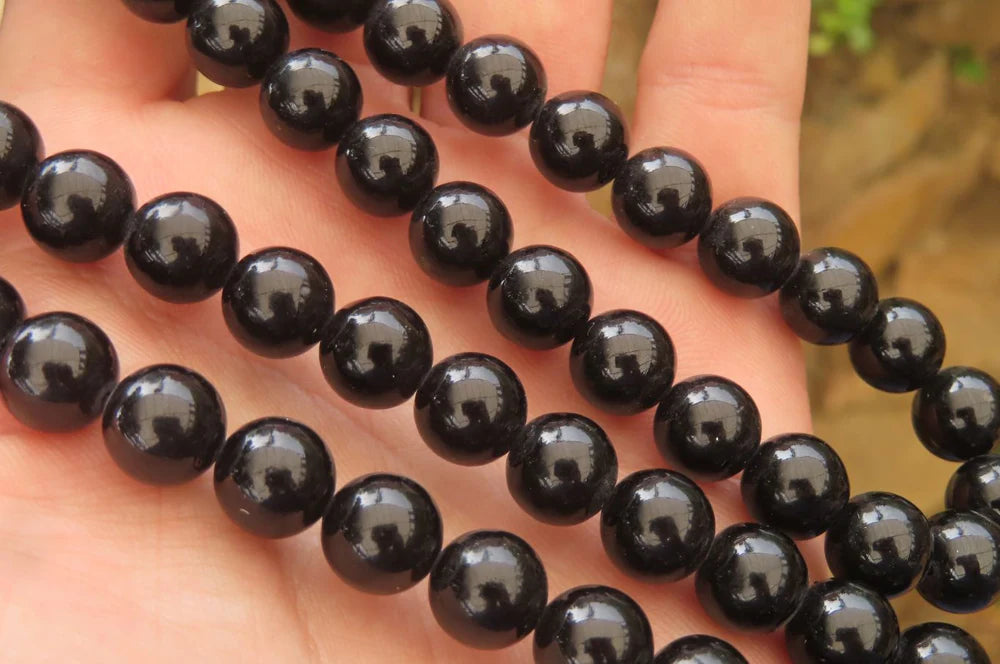 Black Onyx Ball Shaped Beaded Necklace