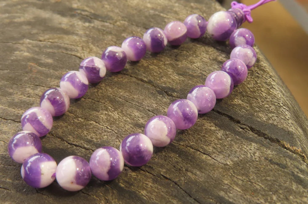 Chevron Amethyst Bead Buddha Bracelets