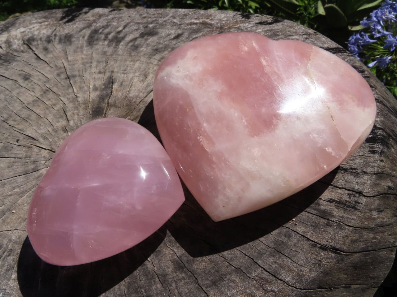 Polished Natural Rose Quartz Hearts