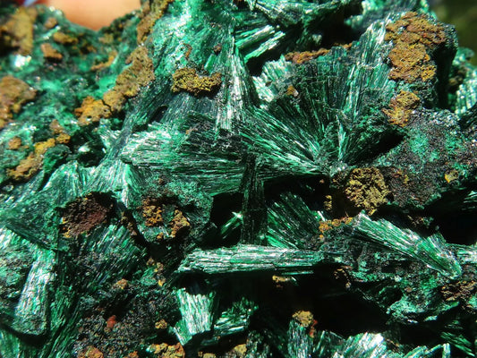 Raw Fiber Malachite Specimens