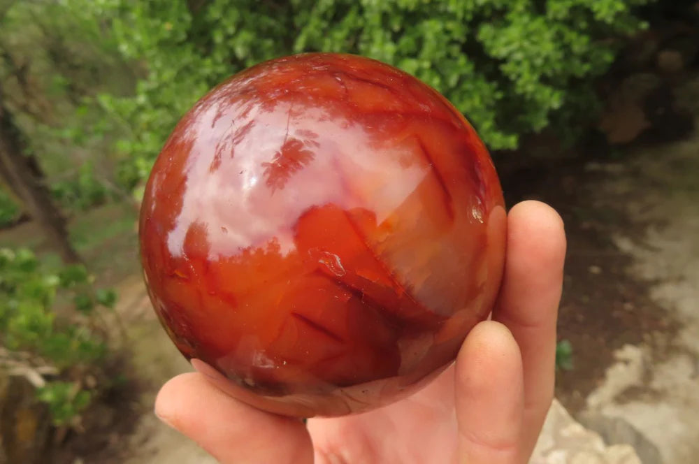 Polished Carnelian Sphere x 1 From Madagascar