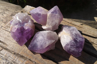 Polished Jacaranda Amethyst Crystals x 4 From Mumbwa, Zambia