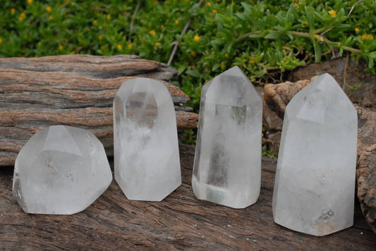 Polished Quartz Crystal Points x 4