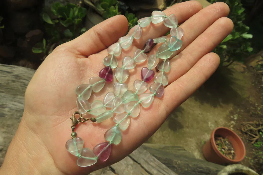 Fluorite Gemstone Heart Necklace