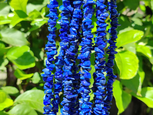 Lapis Lazuli Beaded Tumble Chip Necklace