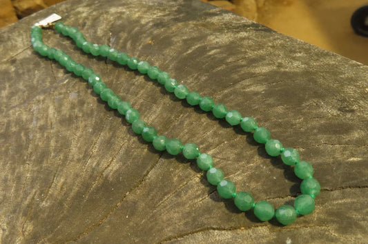 Emerald Aventurine Faceted Bead Necklace