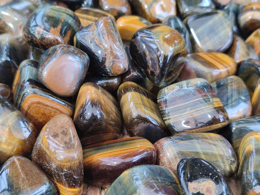 Blue and Gold Tigers Eye Tumble Stones