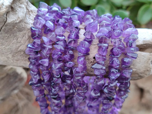 A Grade Gem Amethyst Tumble Chip Beaded Necklace
