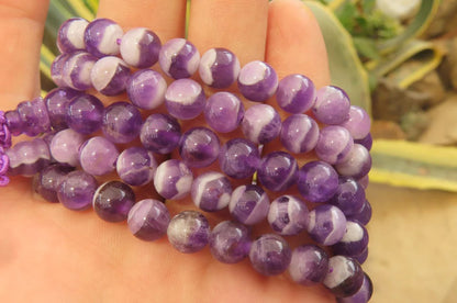 Chevron Amethyst Bead Buddha Bracelets
