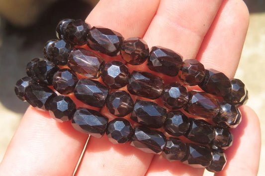 Smokey Quartz Beaded Stretch Bracelet