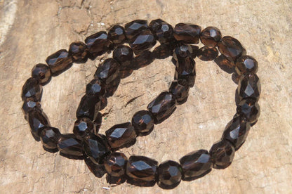 Smokey Quartz Beaded Stretch Bracelet