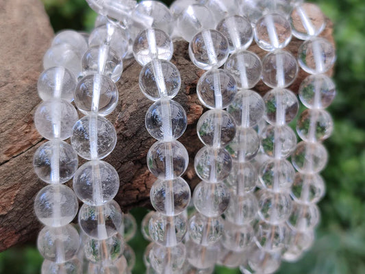 Clear Quartz  Stretch Buddha Bracelets