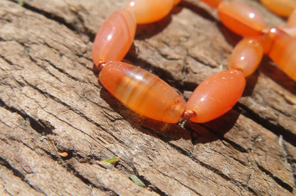 Carnelian  Barrel Shaped Beaded Necklace