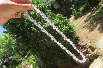 Clear Quartz Rock Crystal Tumble Chip Bead Necklace