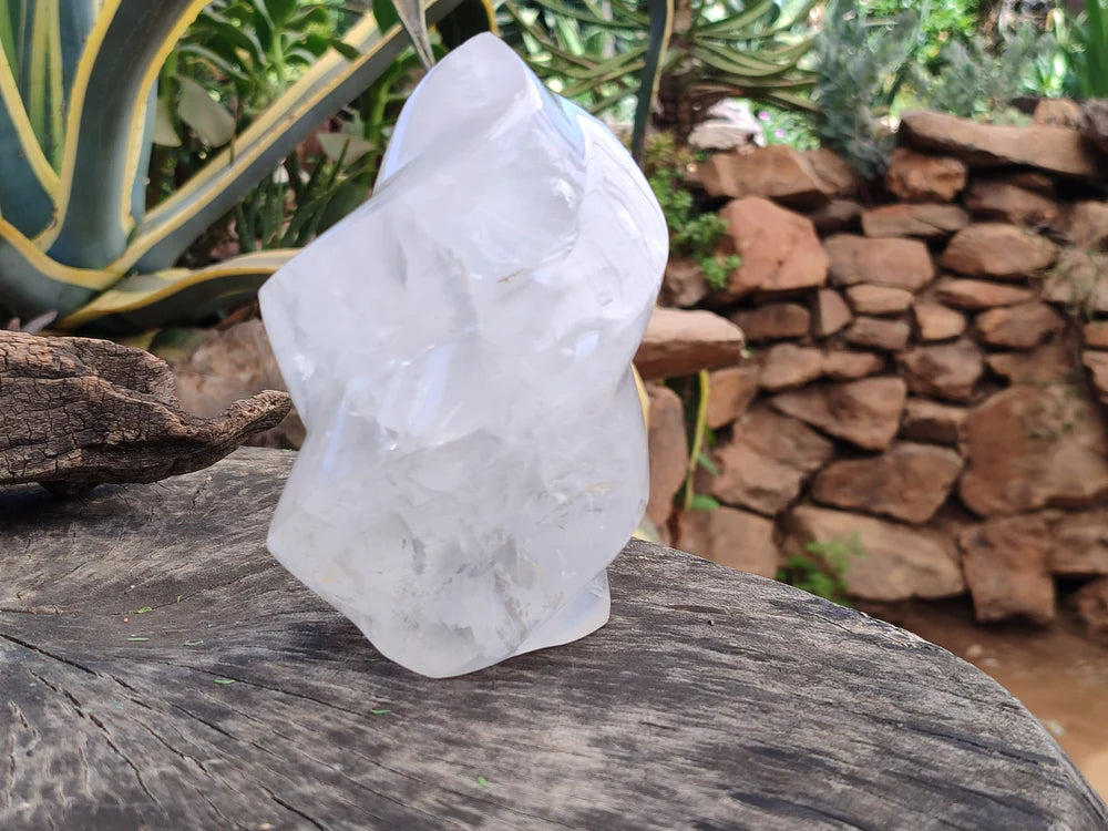 Girasol Pearl Quartz Flame Sculpture