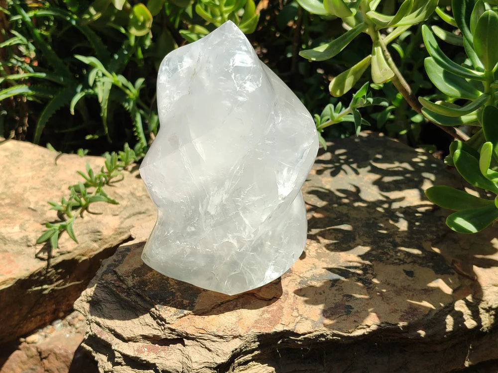 Girasol Pearl Quartz Flame Sculpture